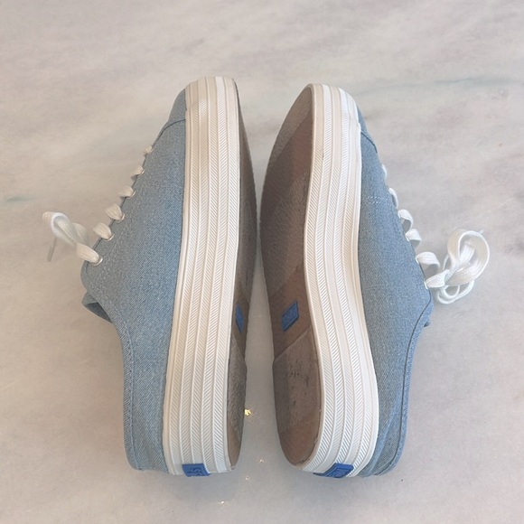 Keds Light Blue Denim Triple Kick Mule Slip On Women's Size 6 Sneaker Platform - Picture 9 of 12